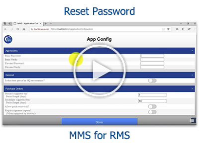 Tutorial - Reset your password in MMS for RMS
