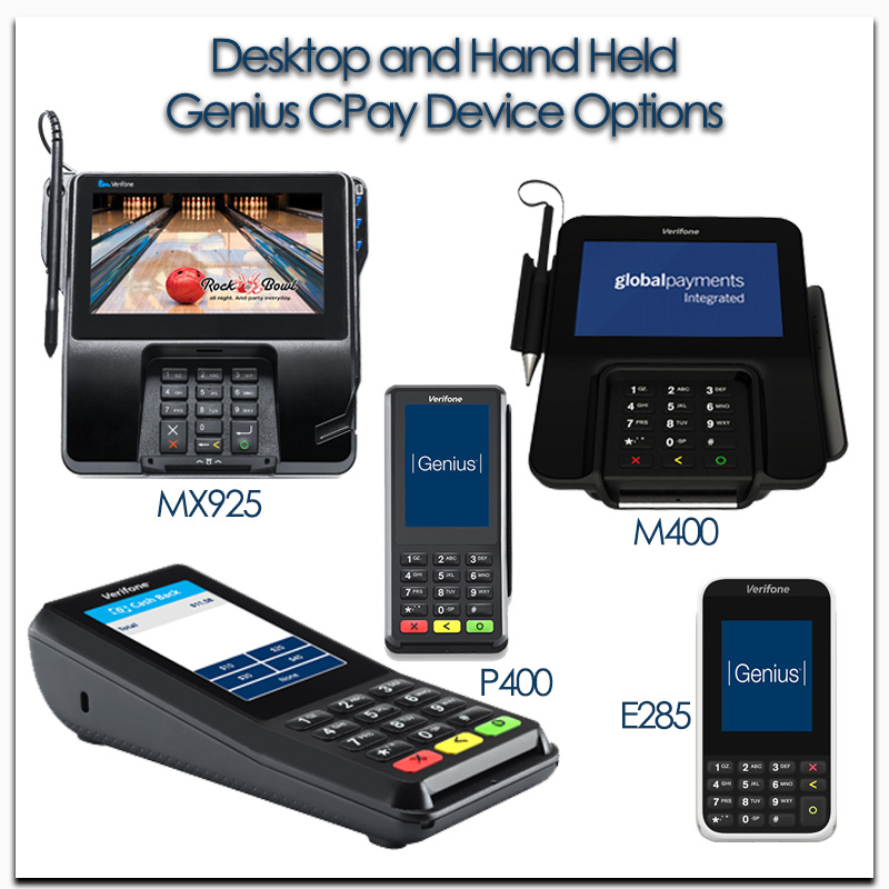 Global Payments Integrated CPay Verifone Device Options