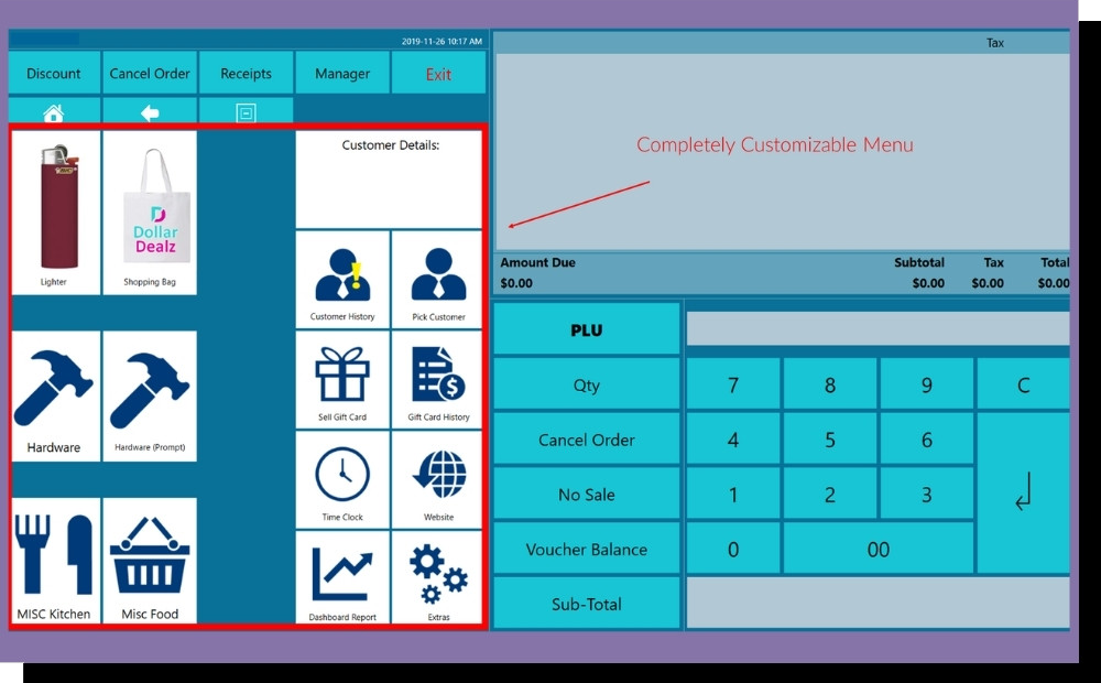 MyPOS Connect Completely Customizable Menu