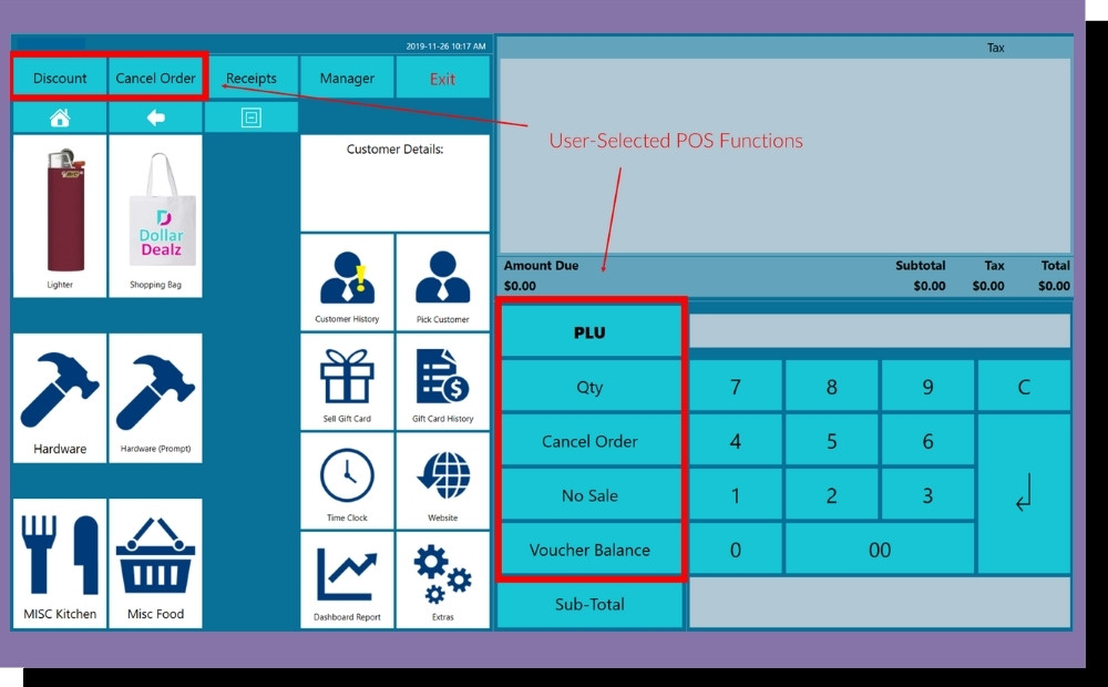 MyPOS Connect User Selected Functions