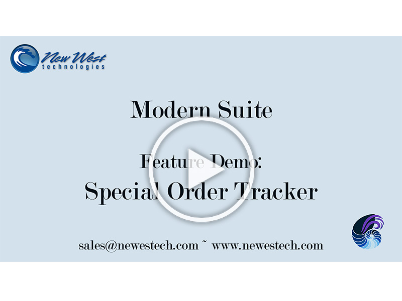 Modern Suite Feature Demo: Special Order Tracker